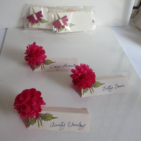 Pinks & Reds, Wedding Place Holders, Floral, Accent, Event, Decor, Vintage - Picture 3 of 9
